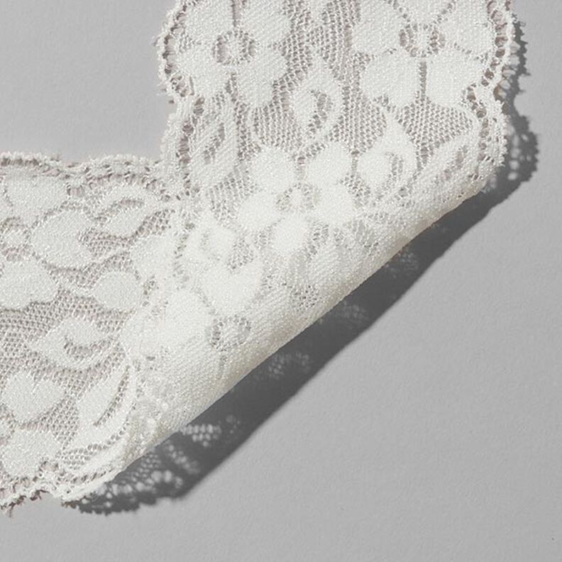 Dentelle de lingerie élastique [60 mm] - blanc cassé,  image number 2
