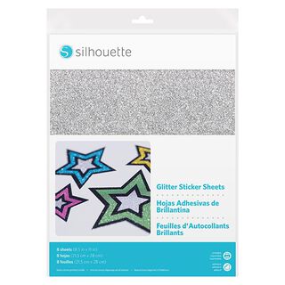 Silhouette Film autocollant imprimable Paillettes [21,5 x 27,9 cm|8 Pièces], 