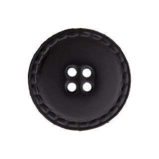 Bouton en cuir 4 trous – noir, 