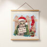 Panel Gobelin Chat de Noël – bleu clair/rouge,  thumbnail number 6