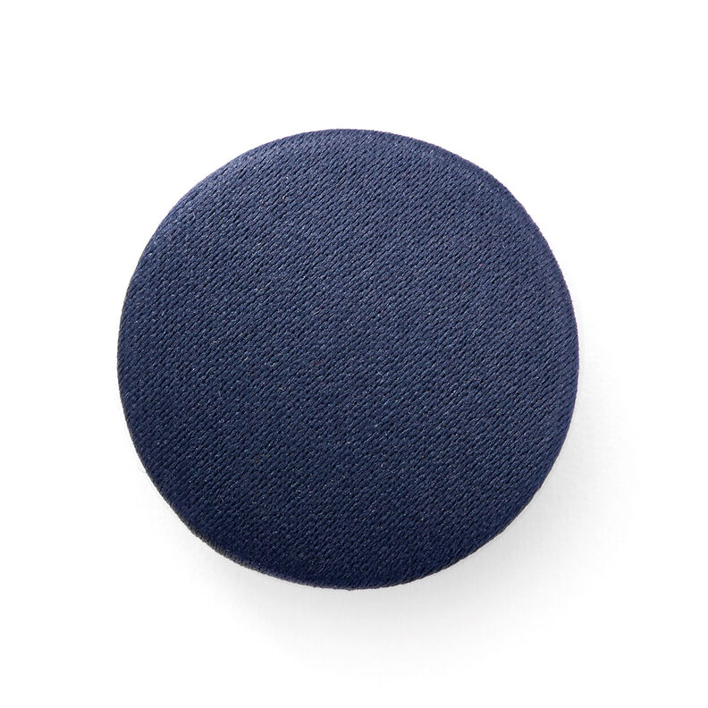 Bouton recouvert, Satin Duchesse – bleu jean,  image number 1