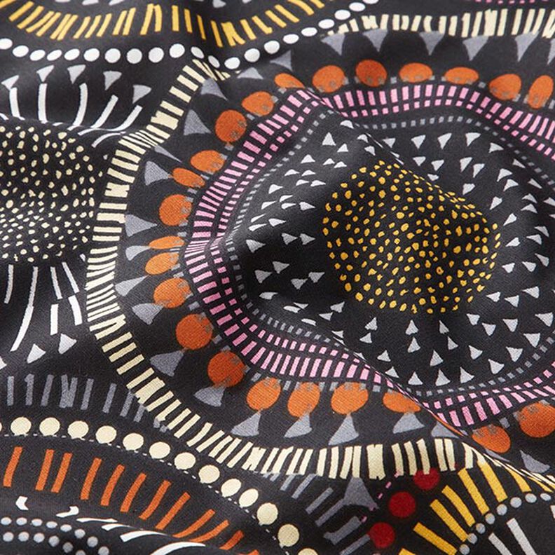 Tissu en coton Cretonne mandala – noir,  image number 2
