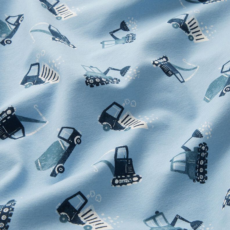 French Terry Sweat d’été Chantier de construction – bleu clair,  image number 2