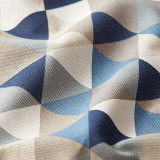 Tissu de décoration Semi-panama Triangles – bleu, 