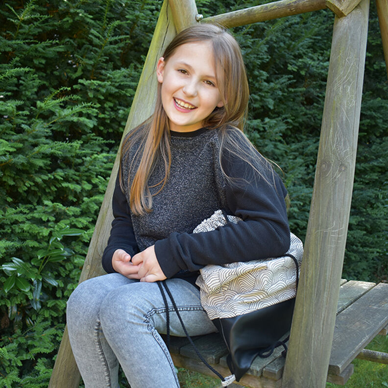 Mini Jersey de coton gaufré uni – noir, image number 6