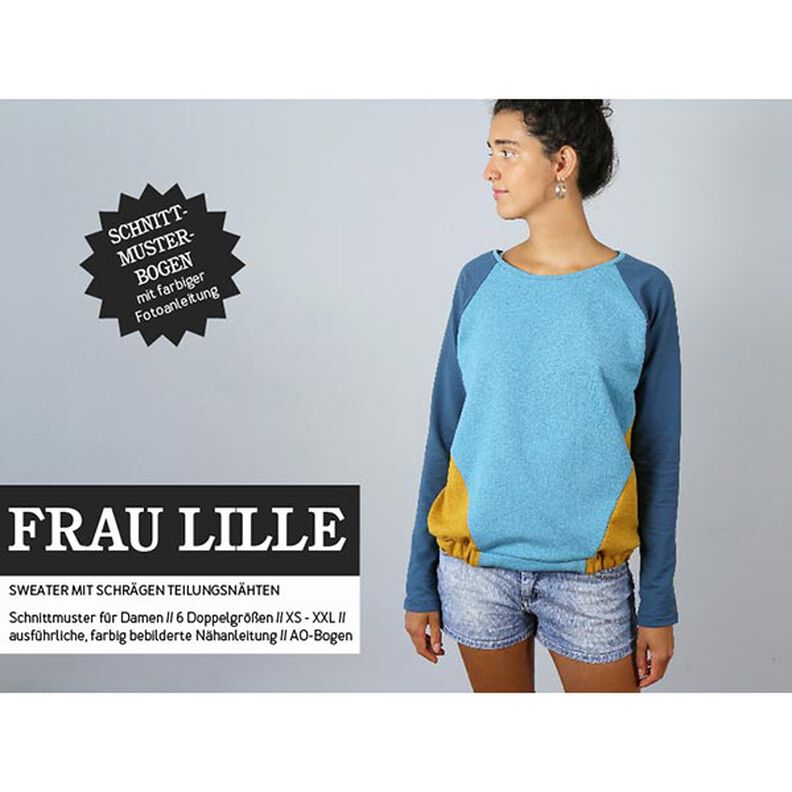 FRAU LILLE - Pull raglan avec coutures diagonales, Studio Schnittreif  | XS -  XXL,  image number 1