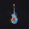 Jersey coton Panel guitare | Glitzerpüppi – noir/orange,  thumbnail number 7