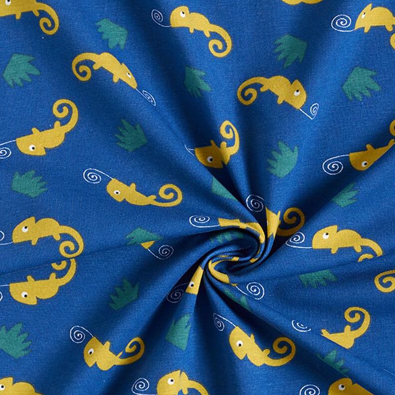 Jersey coton Caméléon – bleu jean/vert tilleul,  image number 3