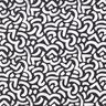 Tissu viscose Lignes ondulées abstraites – noir/blanc,  thumbnail number 1