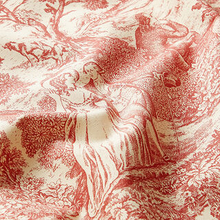 Tissu de décoration Semi-panama Toile de Jour – carmin/crème, 