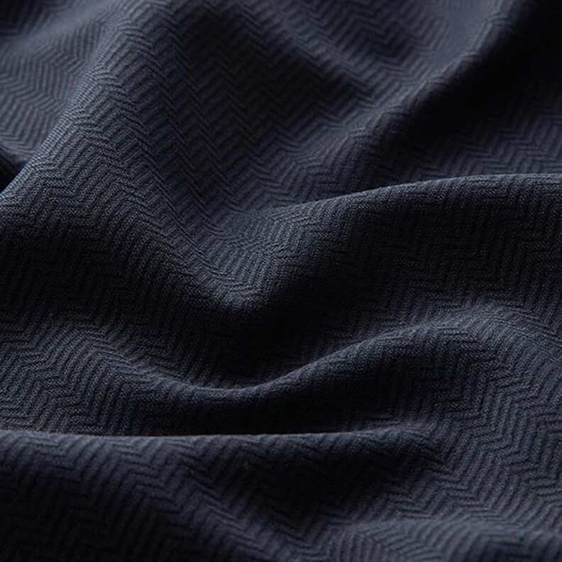 Tissu stretch Structure à chevrons – bleu nuit,  image number 2