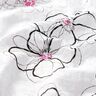 Voile crinkle à fleurs et motif léopard – blanc/noir,  thumbnail number 2