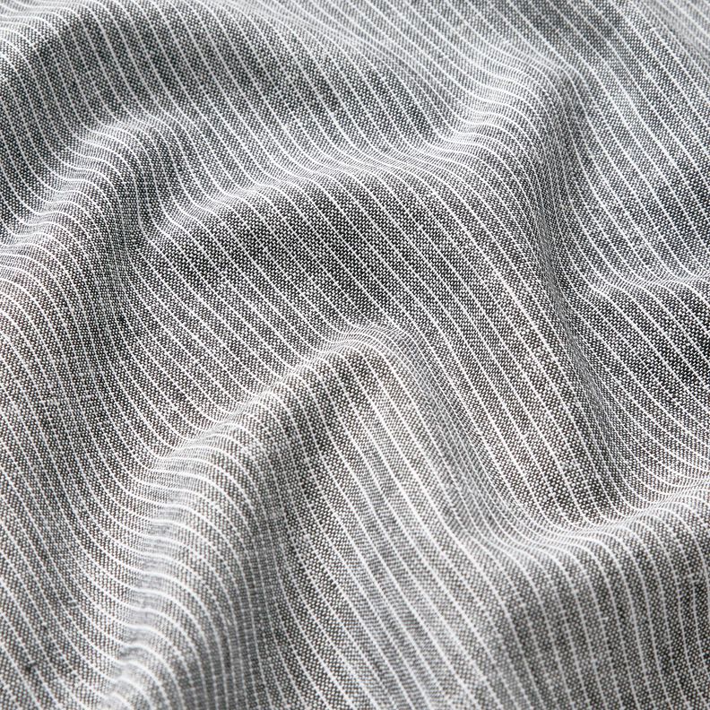 M&eacute;lange lin coton rayures &eacute;troites &ndash; noir/blanc,  image number 2