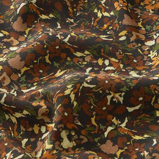 Crêpe Georgette en viscose Fleurs éparses – noir/marron, 