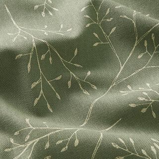 Tissu de décoration Semi-panama fines branches – olive clair, 