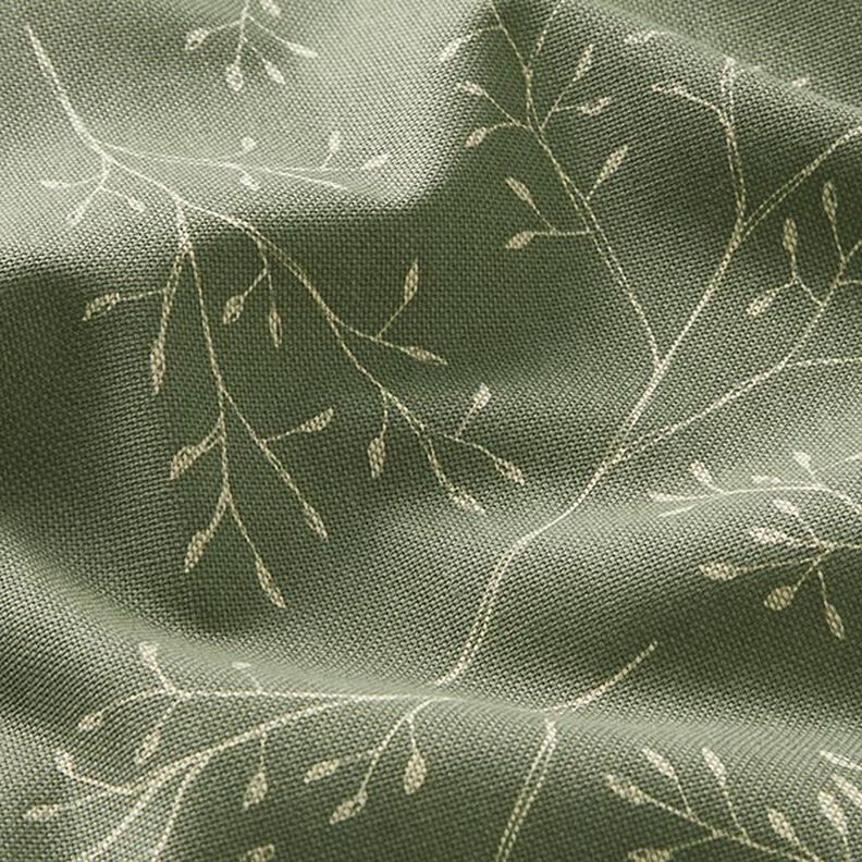 Tissu de décoration Semi-panama fines branches – olive clair,  image number 2