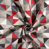 Tissu de décoration Semi-panama motif losange rétro – rouge/gris,  thumbnail number 3