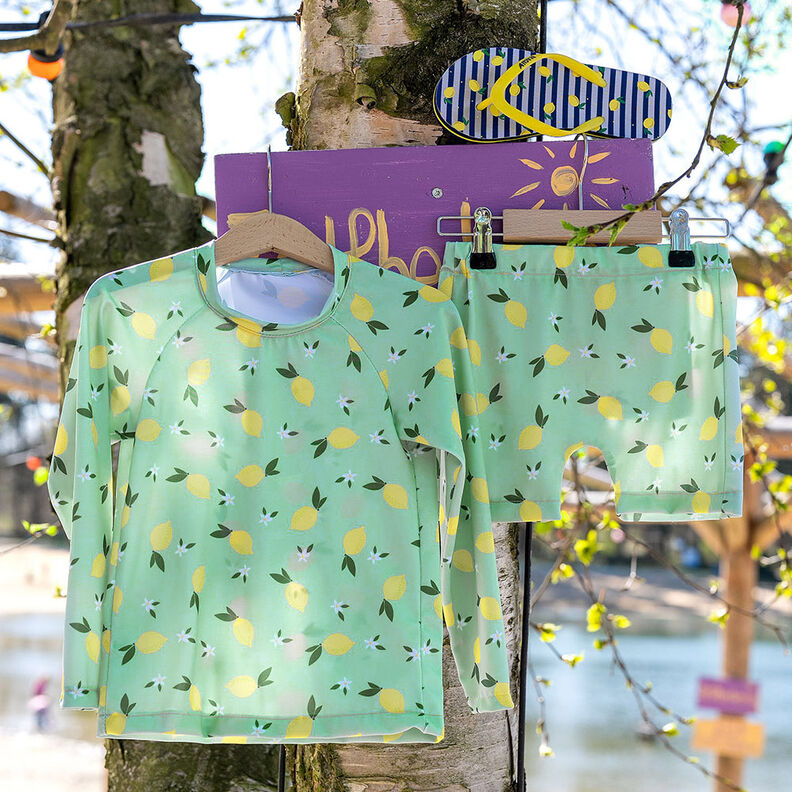 Tissus pour maillot de bain UPF50 Zitronen – menthe clair/jaune citron, image number 7