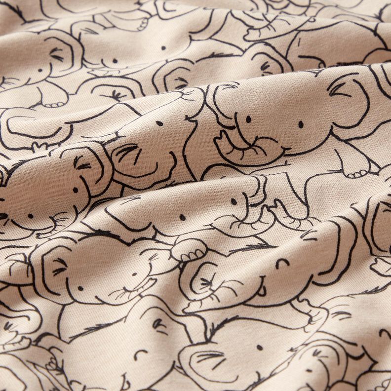 Coton mélangé Jersey Bousculade d'éléphants – nature, image number 2