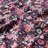 Popeline coton bouquets de fleurs – bleu noir/pourpre,  thumbnail number 2