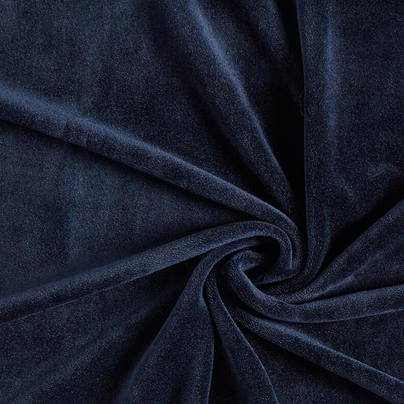 Velours stretch Tissu Nicki – bleu marine,  image number 1