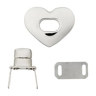 Fermoir pour sacs Cœur  – argent métallique, 