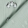 Tissu double gaze de coton joyeux pingouins – roseau,  thumbnail number 4