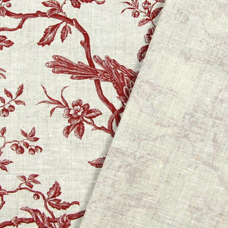 Lin de décoration Oiseaux – carmin,  image number 3