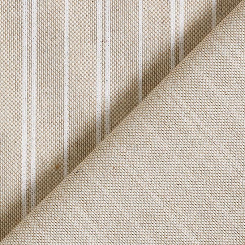 Tissu de décoration Semi-panama Rayures fines – nature/blanc,  image number 4