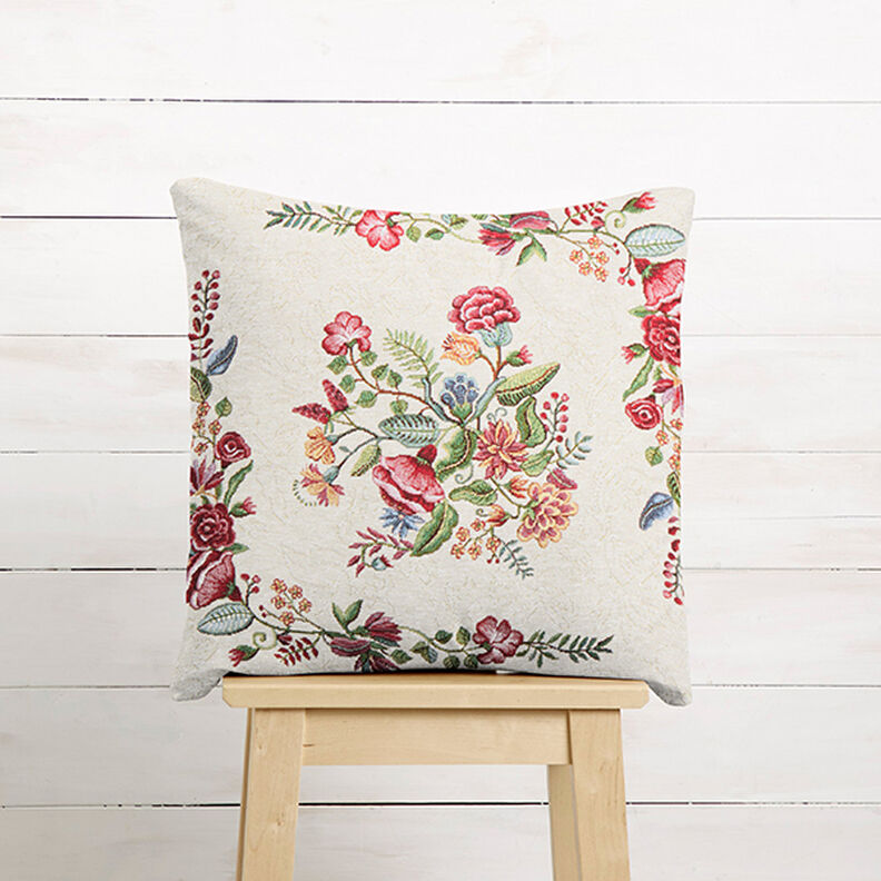 Objet décoratif Gobelin motif floral romantique – beige clair,  image number 5