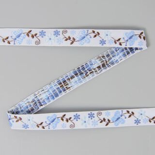 Ruban tissé Papillons + Fleurs 2, 