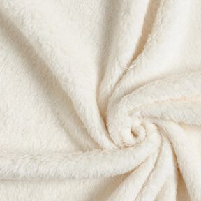 Fourrure synthétique Tissu peluche uni – écru, 