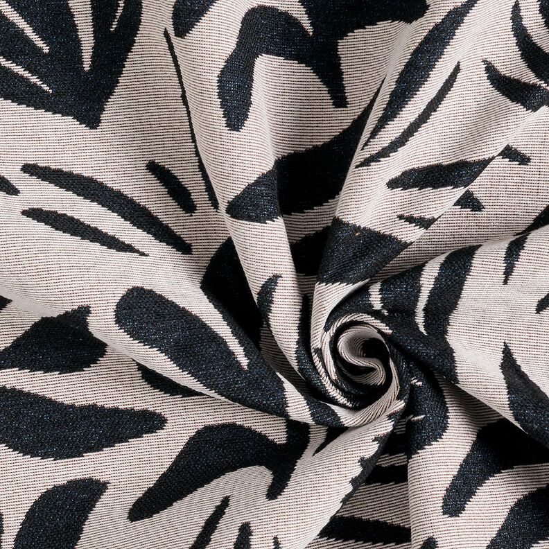 Tissu de décoration Gobelin Plantes abstraites – beige clair/noir, image number 3