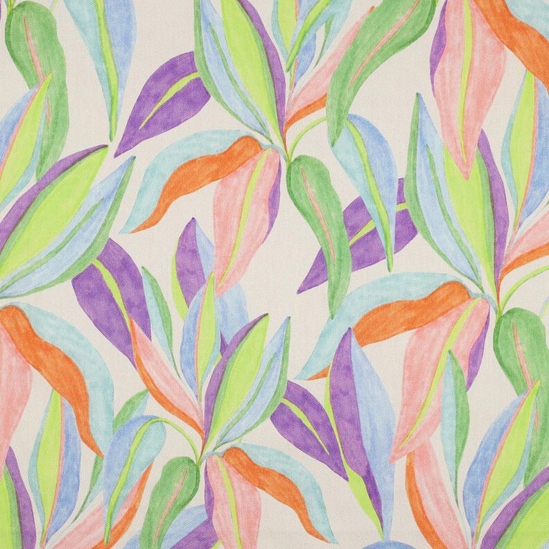 Satin de coton Imprimé numérique de feuilles | Poppy Fabrics – crème/vert clair,  image number 1