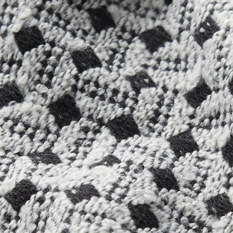 Tissu pour manteau petits carreaux – blanc/noir, image number 3