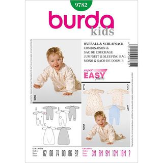 Combinaison bébé / sac de couchage, Burda 9782, 