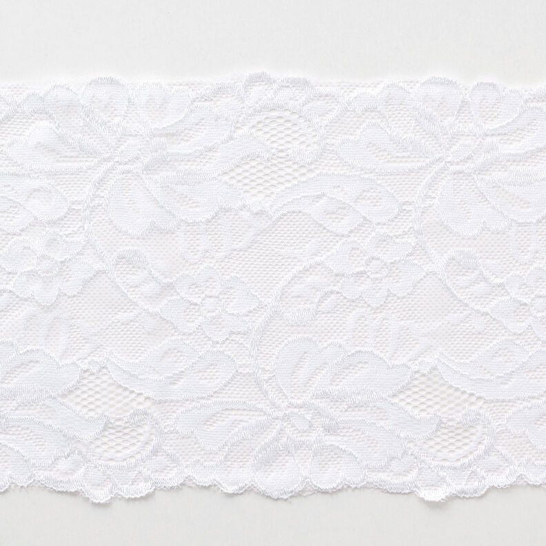 Dentelle élastique [150 mm] – blanc,  image number 1