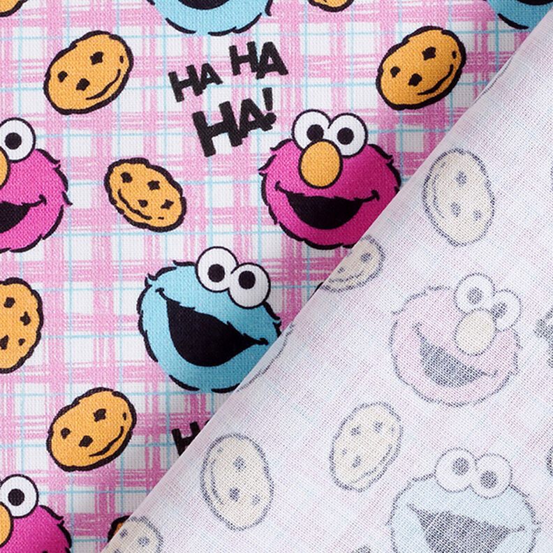 Popeline coton Tissu sous licence Cookie Monster et Elmo | Sesame Workshop – écru/rose,  image number 4