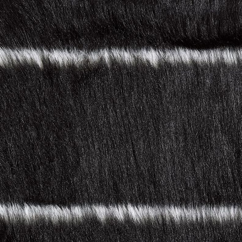 Fourrure synthétique Rayures horizontales – noir/écru,  image number 1