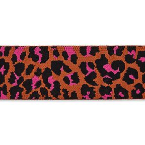 Ruban élastique Léopard – orange/rose vif, 