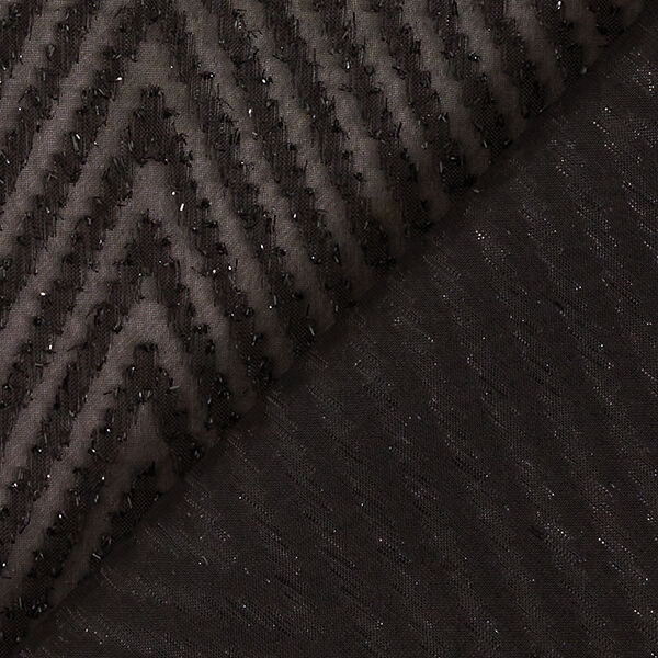 Mousseline Zigzag à paillettes – noir,  image number 4