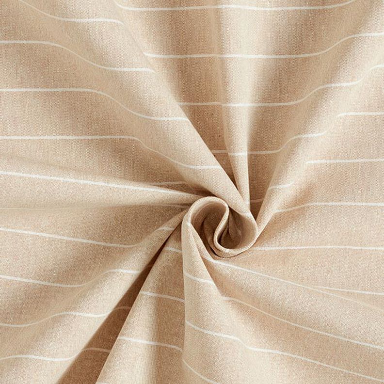 Tissu de décoration Canvas larges rayures recyclé – beige foncé,  image number 3