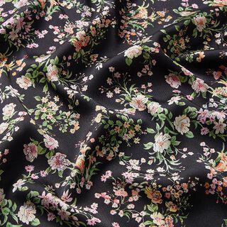 Tissu doublure Fleurs de printemps – noir, 