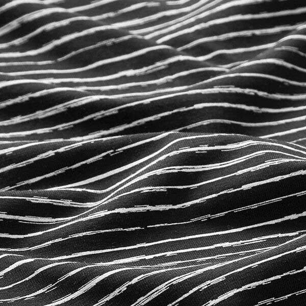 Jersey coton Bandes de gribouillage – noir,  image number 2
