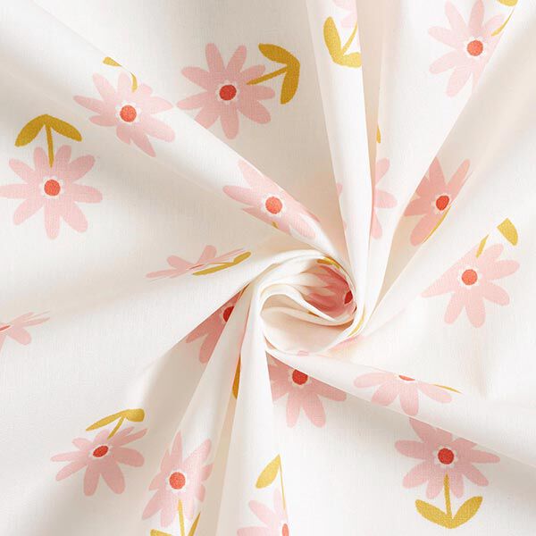 Coton enduit Petite fleur – blanc,  image number 3