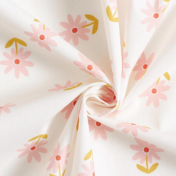 Coton enduit Petite fleur – blanc, image number 3