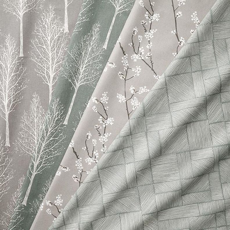 Tissu de décoration Semi-panama Rameaux en fleur – taupe, image number 5