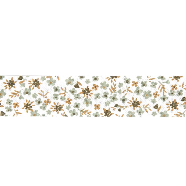 Biais petites fleurs [20 mm] – roseau,  image number 1
