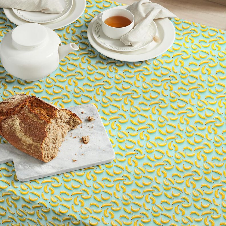 Tissu en coton Popeline bananes – eucalyptus/jaune soleil,  image number 7