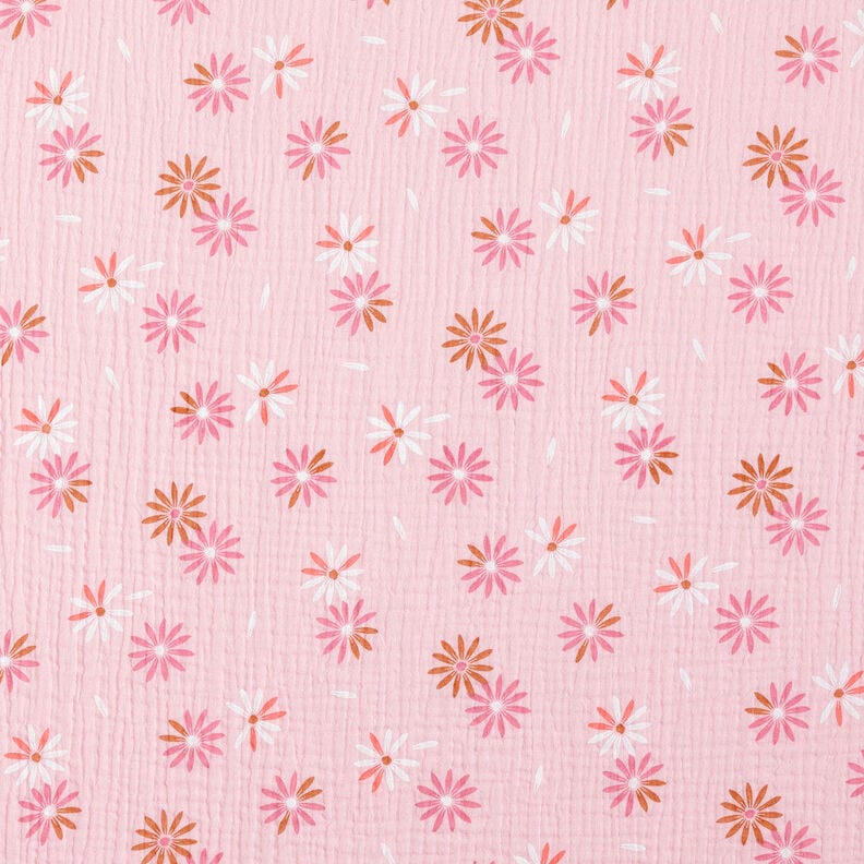 Tissu double gaze de coton Pluie de fleurs – rosé,  image number 1